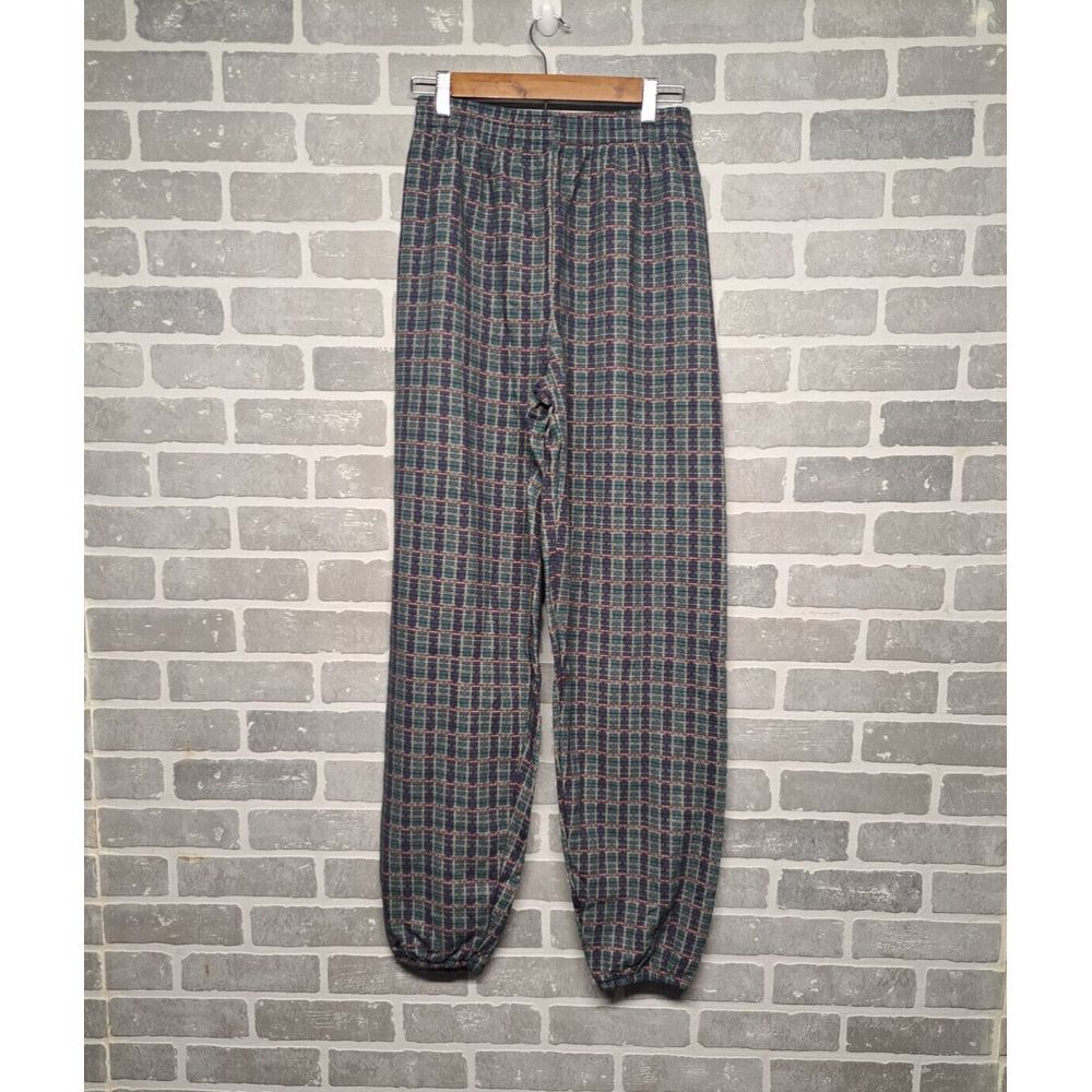 Vintage 80s Tropic Blues Waist‎ Elastic Etnic Plaid Print Size XL (18-20) kIDS